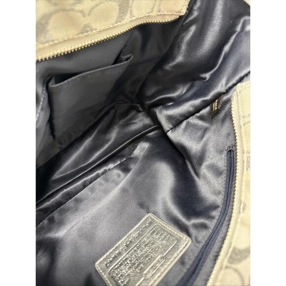 Coach Denim Patchwork Signature Tote Book Bag + Charm Vintage Y2K - Picture 14 of 15